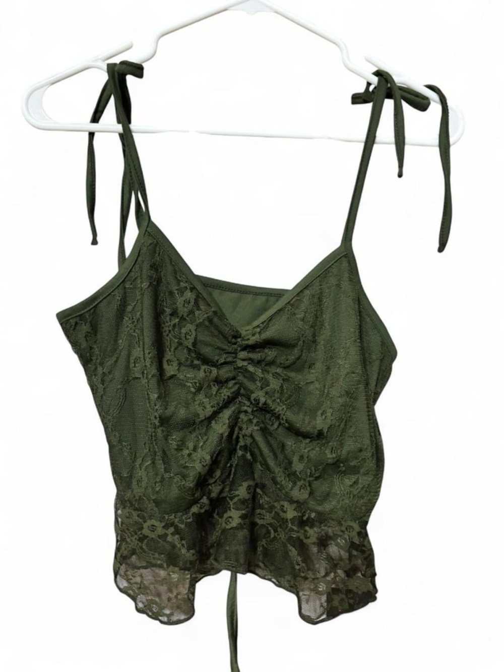 ROMWE Olive Green Lace Cami